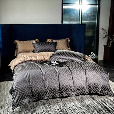 Premium Silky Satin Black Brown Duvet Cover Egyptian Cotton 1000TC Bedding Set